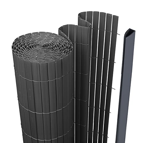 Eikuavons Esterilla de protección visual de PVC, 90 x 1000 cm, protección visual estándar, para jardín, balcón, terraza, valla de privacidad con clips de fijación, revestimiento de balcón