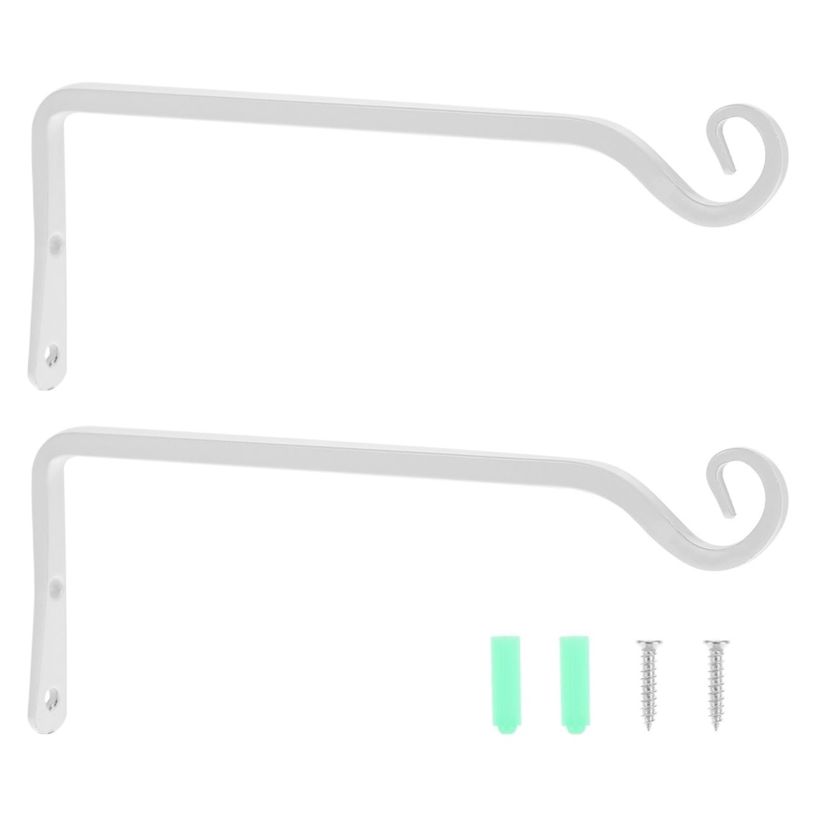 Huwoyg White 2 Pcs Flower Pot Hook Planter Hooks Hanging Bracket Hanger Holder Basket For Plants Outdoor Hangers For Plants
