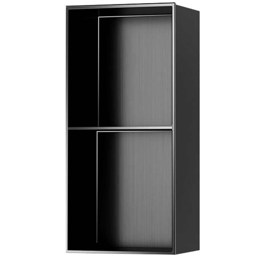 QUSYZD Stainless Steel Shower Niche, Multi-Level Recessed Toiletry Storage Shelf for Bathroom Kitchen Bedroom Living Room, Easy Installation,Red-28x90x12.5cm/0.91,Black-28x70x12.5cm/0.91x2.29x0.41ft