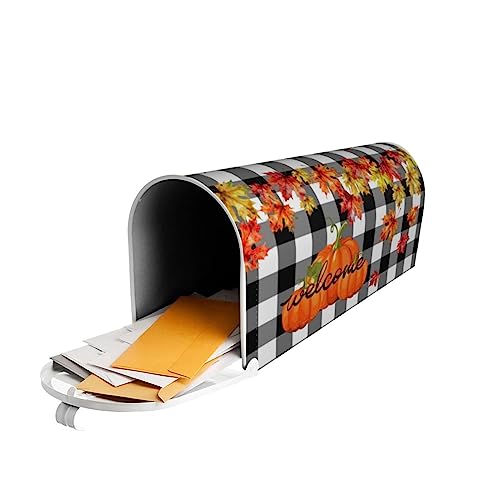 Image of Welcome Fall Mailbox Covers Magnetic Standard Size 18 inch X 21 inch Autumn Pumpkin Mail Box Cover Happy Fall Post Letter Magnetic Mailbox Covers for Outdoor Garden Yard