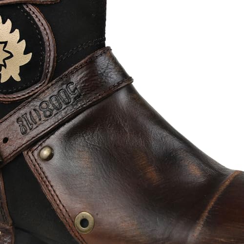 OSSTONE Moto Boots for Women Fashion Zipper-up Leather Chukka Boots Casual Shoes MS-5008-1-BP-WUS-R4