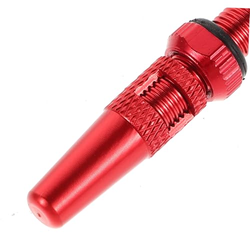 Set de 2 válvulas de aluminio para neumáticos sin cámara, color rojo, fácil instalación, para bicicletas miniatura 3