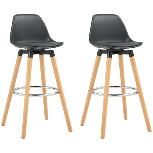 HOMCOM Juego de 2 Taburetes Altos de Cocina