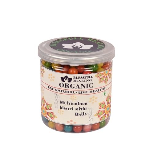 Blessfull Healing Organic Multicolor Khatti Mithi Balls 200 Gram Airtight Container image 5