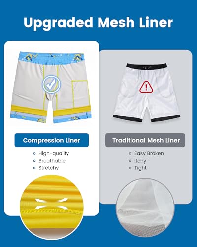 Image of maamgic Mens Swim Trunks with Compression Liner 7 Inch Inseam Mens Bathing Suit Quick Dry Swimming Trunks Swimsuit