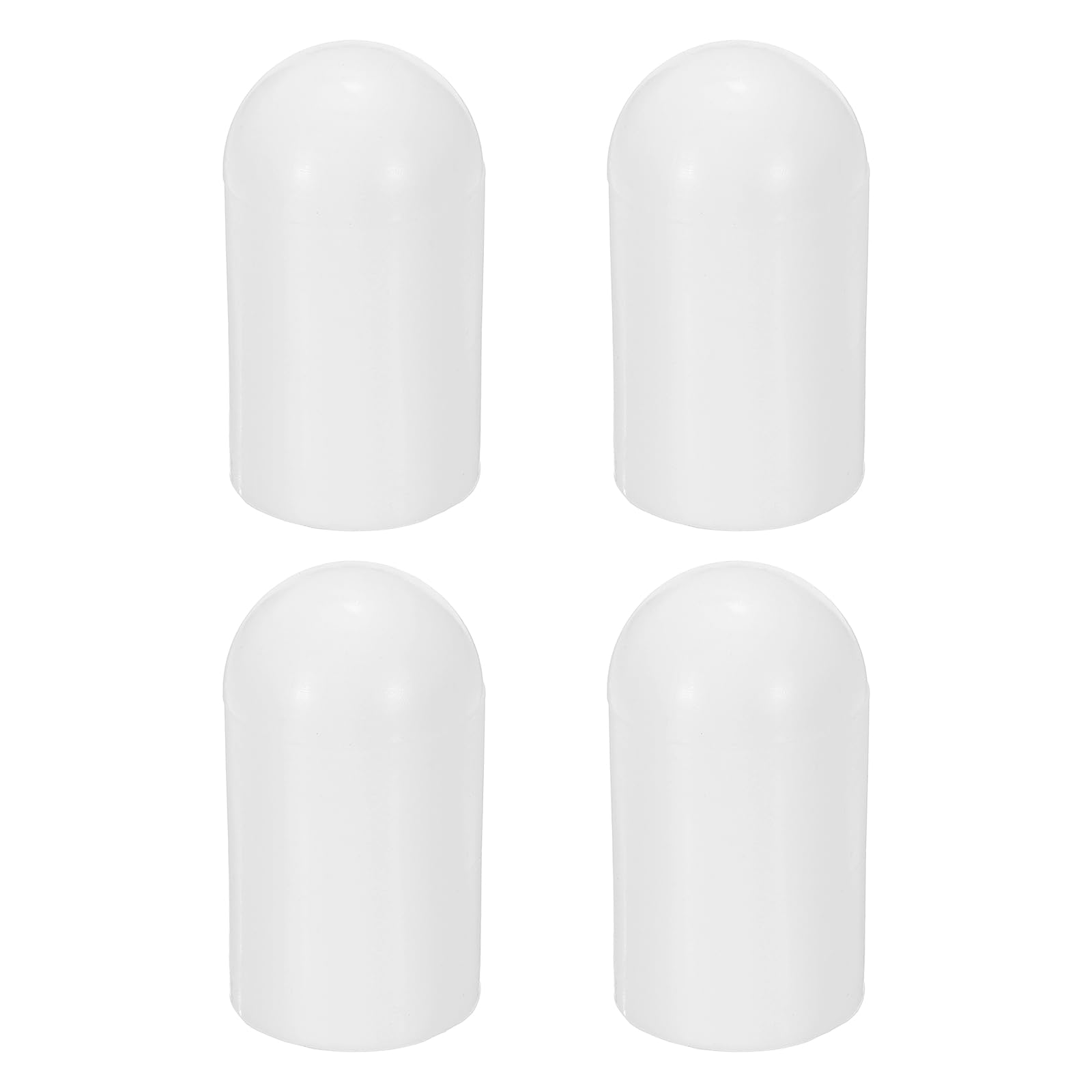 sourcing map 4 Pcs Flashlight Diffuser Caps, 27mm ID x 53mm Height Flexible Silicone End Caps, Screw Thread Protector Covers for 28-30mm Torch LED Lights Furniture Tubing Bolt, White