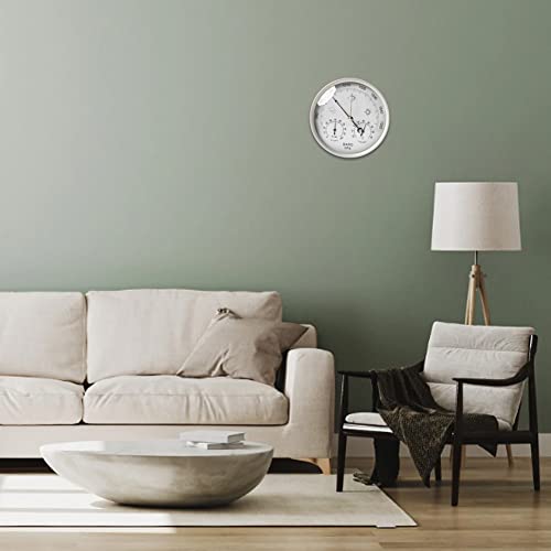 image for Hemore Outdoor Thermometer Hygrometer 3-in-1 Wall Hanging Barometer No