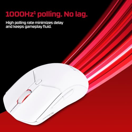HyperX Pulsefire Haste 2 Wireless Gaming Mouse for PC 26K Sensor | Native DPI of up to 26,000 | Tracking speed of up to 650 IPS | Smooth, low-friction skates NGENUITY Software