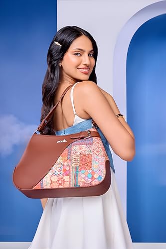 Image of ZOUK Ira Handbag | Stylish Women's Handbag | Luxury Shoulder Bag for Women | Trendy | Fancy Ladies Handbags | Small Purse for Events | Water-Resistant
