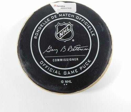 2019 Arizona Coyotes vs. Vancouver Canucks Game Used Puck 2-28-19 AA0037528 - NHL Unsigned Game Used Pucks