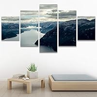SIGNWIN 5 Panel Canvas Wall Art Calming Waters for Home Decorations Ready to Hang - 60