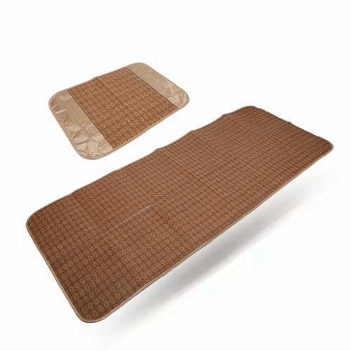 Cooling Sleeping Bed Mat Summer Sleeping Pad Foldable Polyester Summer Bedding Mat with Cooling Pillowcase for Home School Dormitory,Single Size