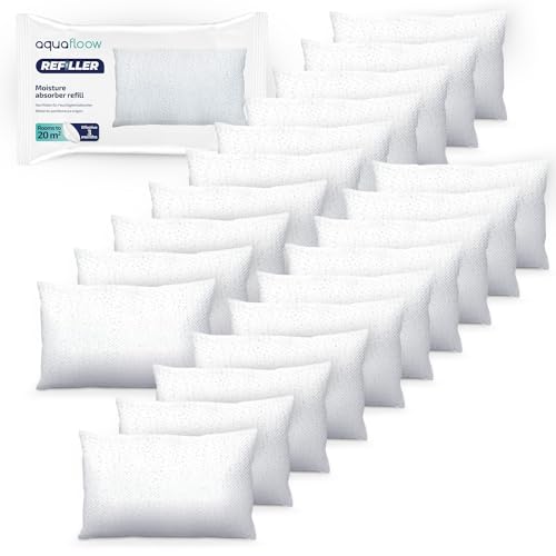 Aquafloow 20x Sachets de Granulés pour Déshumidificateur 250 g, Contrôle des Moisissures pour Pièces de 40 m² | Recharges Ultra-Absorbantes