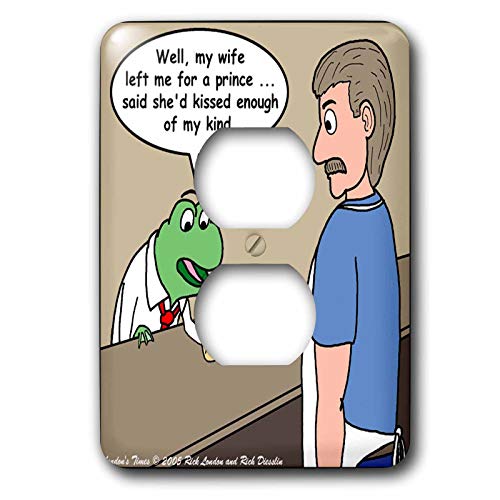 Cache-prise double motif grenouille barman avec plaque de protection 2 prises