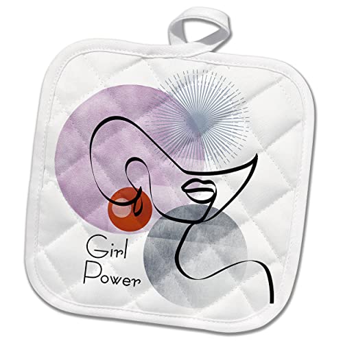 3Drose Girl Power. Cool Line Art Of A Beautiful Woman, Abstract Shapes. - Potholders (Phl-374658-1) #TOP17