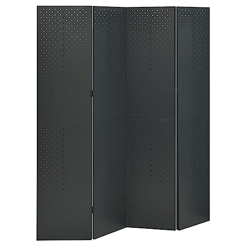Genérico Biombos divisores de 4 Paneles 2 uds Antracita Acero 160x180 cm,Mobiliario,Divisores de ambientes-3095195