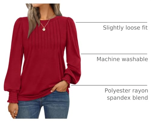 Image of AUTOMET Womens Long Sleeve Shirts Fall Blouses Tops Business Casual Outfits