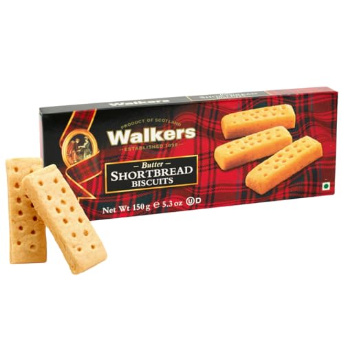 Image of WALKERS Pure Butter Short Bread Biscuits, Scottish Butter Cookies, No added Preservatives, No Artificial Colours, Butterly Delicious Snacks (Pack of 150 gm)