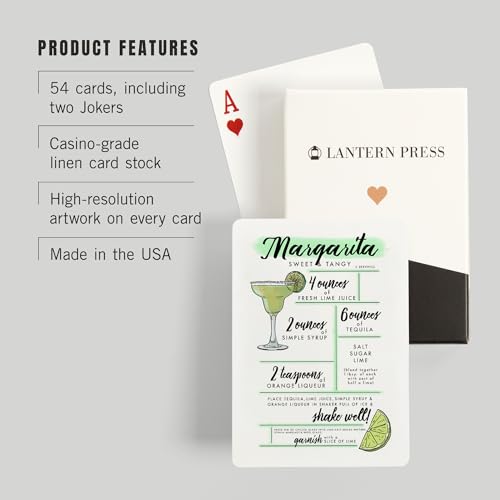 Lantern Press Margarita, baraja de 52 cartas póker miniatura 3