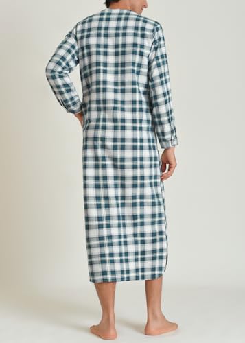 Latuza Men's Long Nightgown Cotton Flannel Nightshirts for Sleeping3
