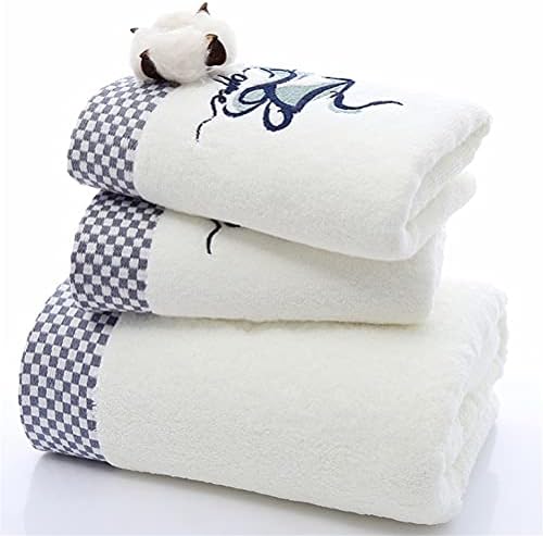 RTBBYU Embroidered Large Towel Set Cotton Solid Color Sport Soft Print Beauty Face Towel Plaid Bath Towel Home Bathroom for Adults Kids ( Color : E , Size : 1pcs 70x140cm )