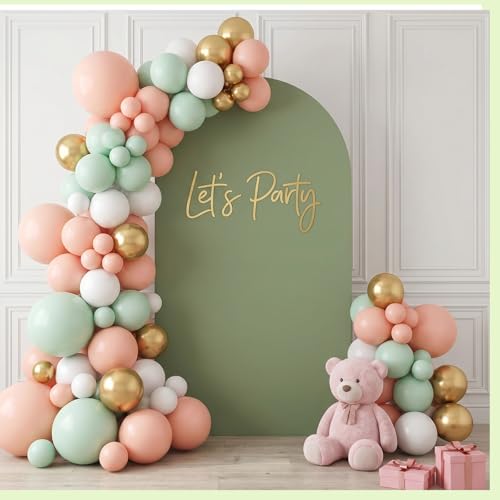 Image of Vitalcozy Set of 1 Arch Covers 6ft Green Spandex | Arch Covers Stretchy Backdrop for Wedding Baby Shower Birthday Photo Booth Decoration, Fits Arch Frame, Frame Not Included