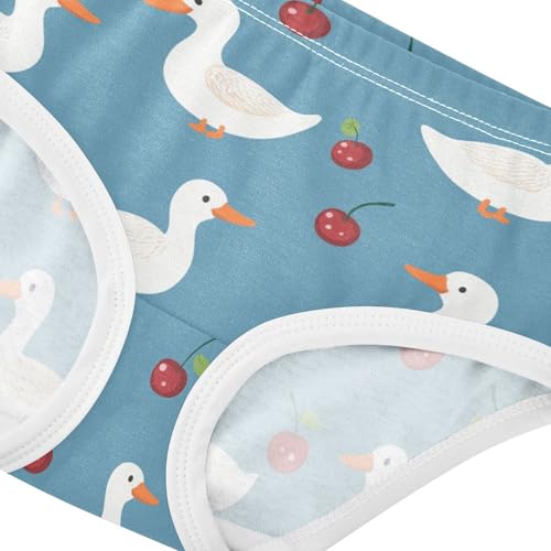Wusikd White Ducks Girls' Underwear Cotton Red Cherries Girls Briefs Soft Toddler Underwear 2T4