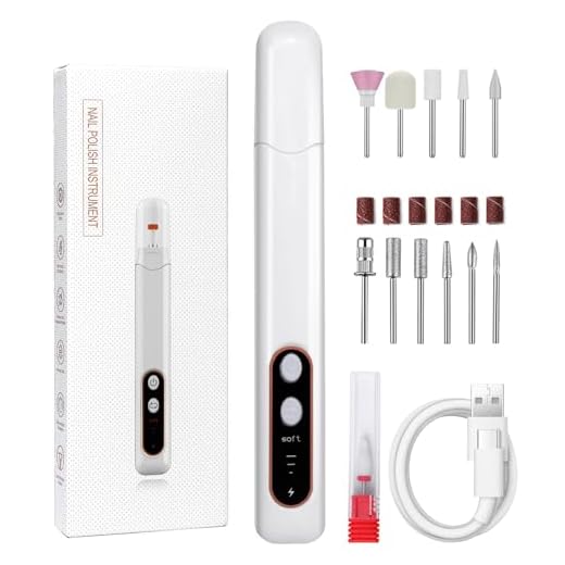 Qilnyeh Torno para Uñas, 12 en 1 lima electrica uñas USB recargable, 15,000 RPM Velocidad Ajustable Kit de Manicura y Pedicura Eléctrico Profesional, Set de Manicura para Salón DIY