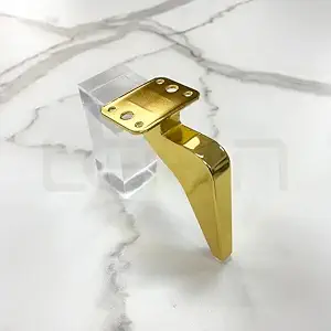 Zohra Hardware Classified Thumb Shaped Metal Furniture Leg 15cm (6 inches) Cabinet Legs, Coffee Table Leg Support Legs, Bedside Cabinet Legs, TV Cabinet, Sofa Legs (Pack of 4, Gold)