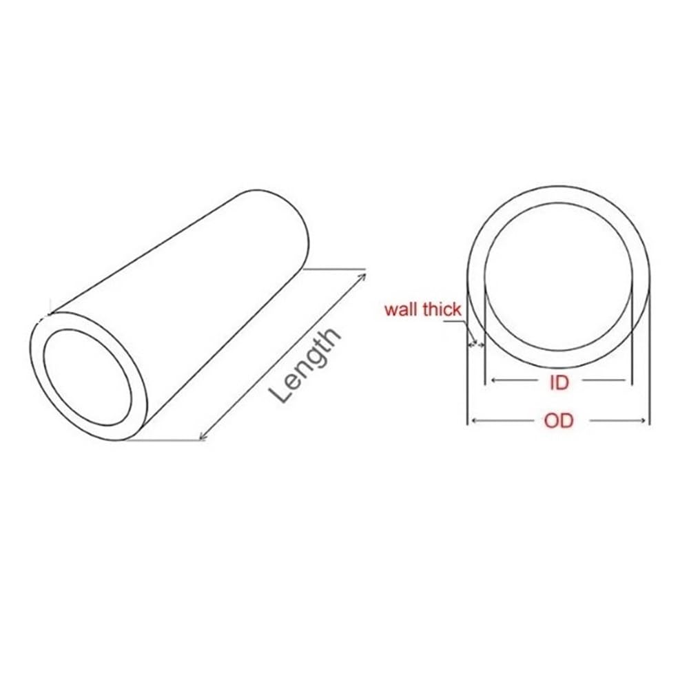 Tubo tondo cavo in acciaio al carbonio 20#, tubo metallico di precisione diametro esterno 40 mm 42 mm x 50 cm, tubo di ferro facile da lavorare e saldare 1 pezzo(42 X 32MM)