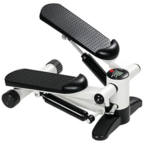 SPORTNOW Mini Stepper, Compact Step Machine Exerciser for Home Workout with LCD Monitor and Non-Slip Pedals