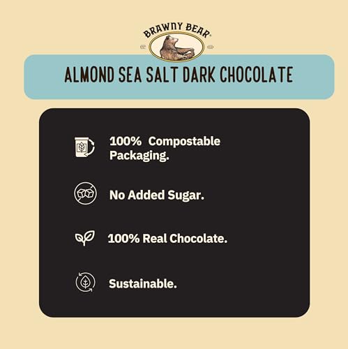 Image of Almond Sea Salt 55% Dark Chocolate | Set of 3 bars x 60g | Date Sweetened, No Added Sugar | Vegan | No Artificial Flavours | Compostable Packaging