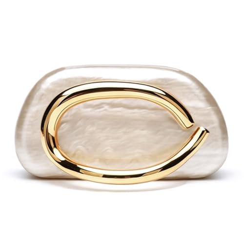Image of Acrylic Clutch Purse for Women Classic Round Acrylic Evening Handbag Vintage Metal Handlebars Bag for Wedding Party Prom