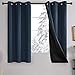 Deconovo 100% Blackout Navy Blue Curtain Panels, Thermal Insulated Black Liner Curtains for Kids Room, Noise Reducing and Heat Blocking Drapes for Windows (Navy, Set of 2, 42 Wide by 63 Long)