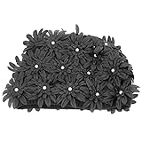 LALAFINA Swimming Cap Retro Floral Petal Swim Cap Vintage Flower Bathing Cap Floral Swimming Hat Bat