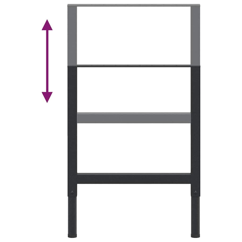 Juego de 2 soportes de banco de trabajo ajustables de metal, altura ajustable, 69-95,5 cm, para bricolaje, taller, garaje, manualidades, superficie de trabajo estable