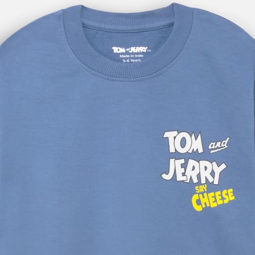 Image of Nap Chief Kids Cotton Official Tom & Jerry Printed Co ord set for Boys & Girls, Sweatshirt and Joggers Clothing Set for Casual Wear