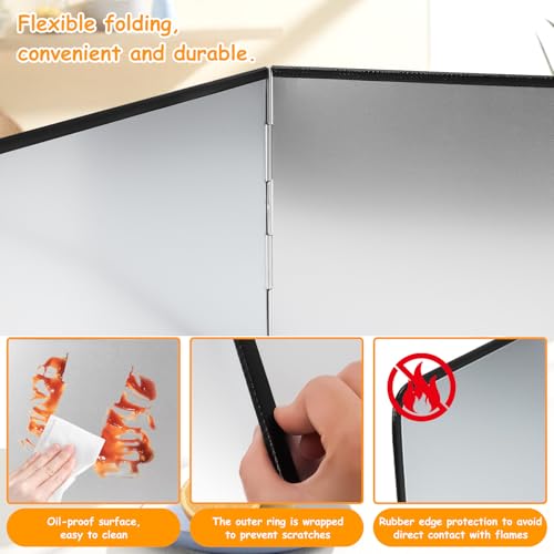 Protector salpicaduras cocina panel antisalpicaduras plegable y resistente al óxido 5