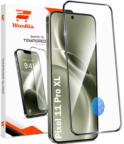 Image of WonRia Pack 1 - Tempered Glass for Pixel 11 Pro XL 5G Ultrasonic FingerPrint Unlock | Edges to Edge | 9H Premium Screen Glass Protector - Installation kit