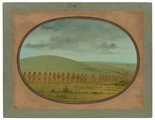 Tableaux graffiti art mural Indian File Iowa poster impression George Catlin moderne 60x90