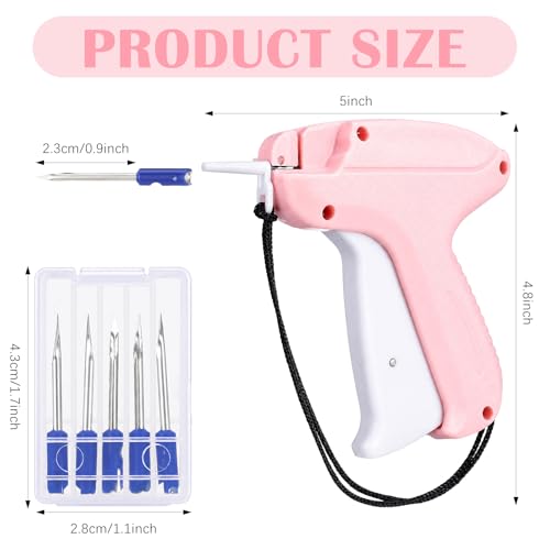 Image of Honoson 3 Pcs Tagging Gun Applicator with 15 Steel Needles,Pink-White | Clothing Tag Attacher for Boutique Consignment Retail, Label System for Price Tags Sales, Ergonomic Grip Wrist Strap