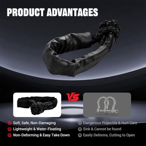 Image of BARTOO 2PCS Soft Shackles 1 /2 Inch x 22 Inch - 56,000LBS Break Strength