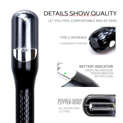 Image of Cordless Split End Hair Trimmer Machine | Rechargeable Electric Split Ends Remover Tool for Dry, Damaged, Curly, Frizzy Hair | 2-in-1 Automatic Split End Cutter for Men & Women, Black