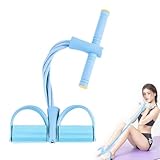 Multifunktionales Zugseil Bauchtrainer 6-Tuben Pedal Widerstandsband Rückentrainer Fitnessbänder Sit-Up Zugseil elastisch für Trainieren Taille Beinen Bauch Yoga Pilates Schlankheitstraining Zuhause
