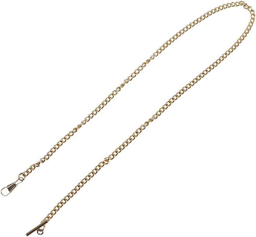 Healifty Classic Metal Plated Pocket Watch Chain for Key and Pocket