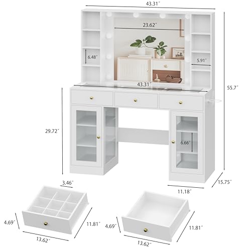 Luxury Makeup Vanity Desk with Lights