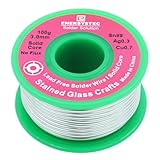 3.0mm Solder Wire for Stained Glass Lead Free, Solid Core Solder Wire for Glass Artwork Crafts, No Flux Core, Craft Soldering Wire Unlead, Sn99 Ag0.3 Cu0.7, 0.12 Solder Diameter Thick Gauge RoHS