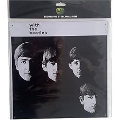 The Beatles Plaque murale en métal avec inscription en anglais « With The Beatles » - Les Beatles, Paul McCartney, John Lennon, RIngo Starr, George Harrison