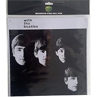 The Beatles Plaque murale en métal avec inscription en anglais « With The Beatles » - Les Beatles, Paul McCartney, John Lennon, RIngo Starr, George Harrison
