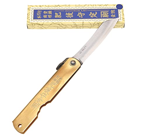 Higonokami Navaja Japonesa de Bolsillo Plegable Cuchillo Aogami Warikomi Lama 7cm Hecho a Mano en Japón por Nagao Kanekoma